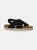 Women's Classic Criss Cross Platform Sandals Espadrilles Sling Back Black - Black