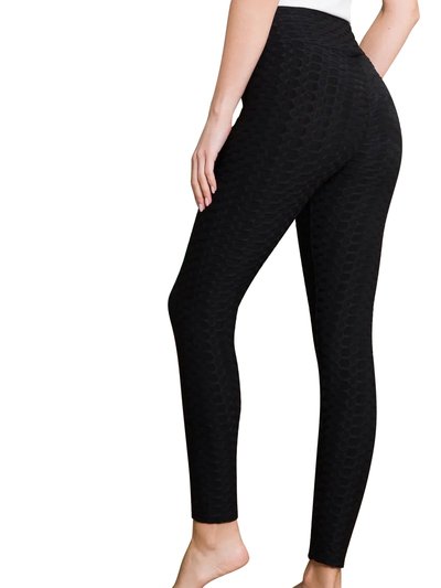 SOBEYO Womens'  Legging Bubble Stretchable Fabric Yoga Fitness Work-out Sport Black product