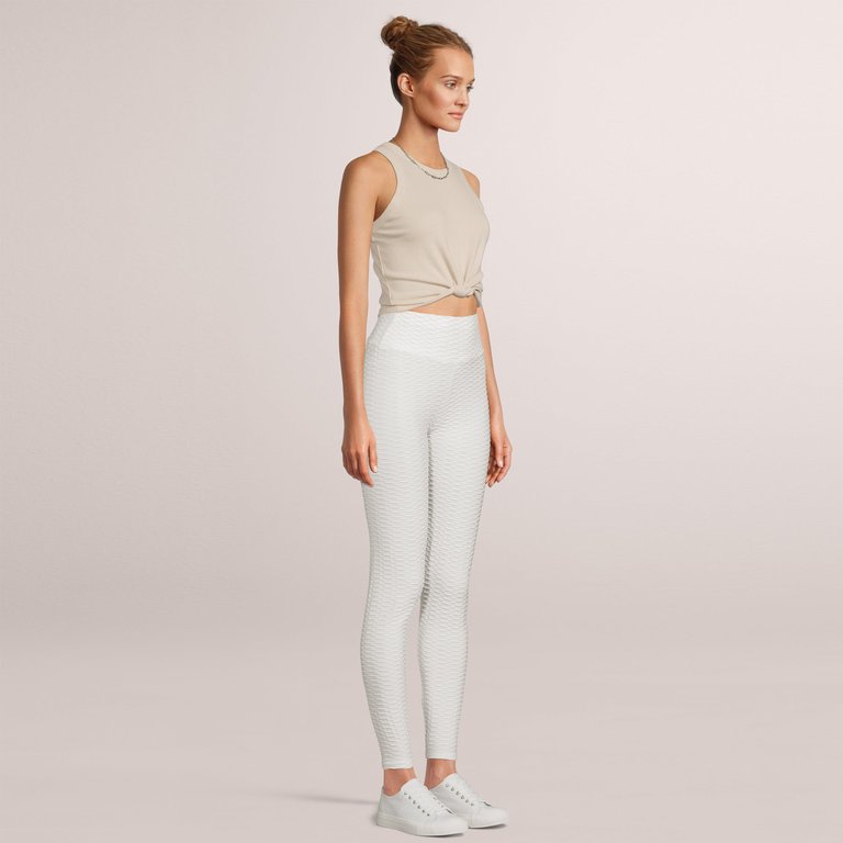 Womens' Legging Bubble Stretchable White