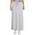 Women's Maxi Long Skirt Drawstring Waist Pockets Soft Comfort Fabric Gray - Gray