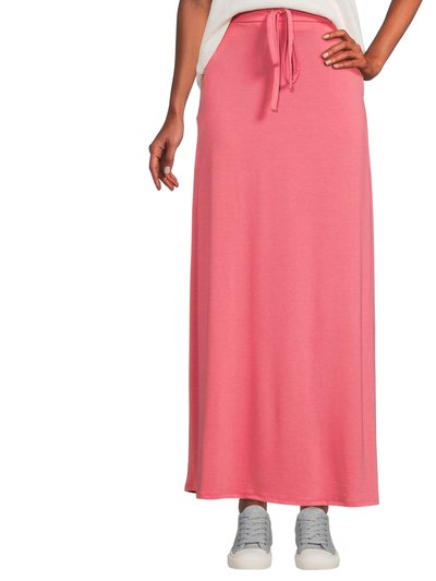 SOBEYO Women's Maxi Long Skirt Drawstring Waist Pockets Soft Comfort Fabric Red product