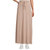 Women's Maxi Long Skirt Drawstring Waist Pockets Soft Comfort Fabric Taupe - Taupe