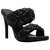 Women's Platform High Heel Sandals Strappy Double Bands - Black PU
