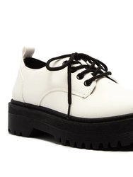 Women's Platform Oxford Lace-Up 4 Eyelets Shoes - White
