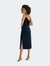 Asymmetrical One-Shoulder Velvet Midi Slip Dress - 8212