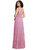 Bow-Shoulder Faux Wrap Maxi Dress With Tiered Skirt - 8233