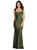 Ruffle Trimmed Open-Back Maxi Slip Dress - 8219 - Olive Green