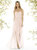 Strapless Draped Bodice Maxi Dress with Front Slits - 8159 - Blush