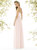 Strapless Draped Bodice Maxi Dress with Front Slits - 8159