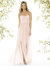 Strapless Draped Bodice Maxi Dress with Front Slits - 8159 - Blush