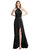 Tie-Neck Halter Maxi Dress With Asymmetric Cascade Ruffle Skirt - 8230 - Black
