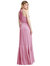 Tie-Neck Halter Maxi Dress With Asymmetric Cascade Ruffle Skirt - 8230