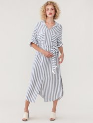 Kersee Midi Dress - Navy White Stripe