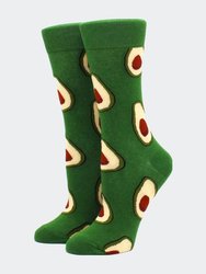 Avocado Patterned Socks - Adult Medium - Green