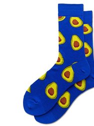 Avocado Patterned Socks - Blue/Yellow