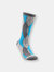 Blue and Grey Wavy Pattern Office Socks - Multi