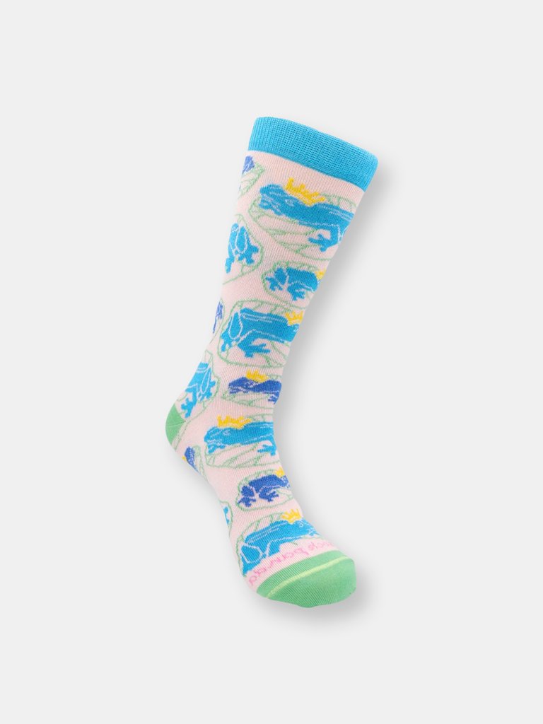 Frogs on a Lily Pad Socks (Frog Prince Fairy Tale) - Multi