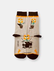 Fun Flower Rock Band Socks from the Sock Panda - Multi