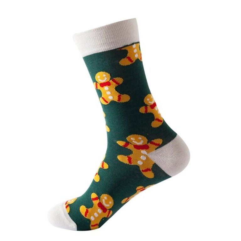 Gingerbread Man Patterned Socks - Adult Medium - Multi