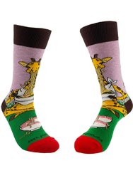 Giraffe Eating Ramen Socks from the Sock Panda