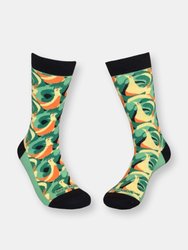 Graceful Peacock Pattern Socks - Multi