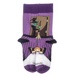 Nightmare Witch In The Closet Socks From The Sock Panda (Adult Medium) - Purple