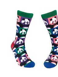 Pop Art Panda Pattern Socks - Multi