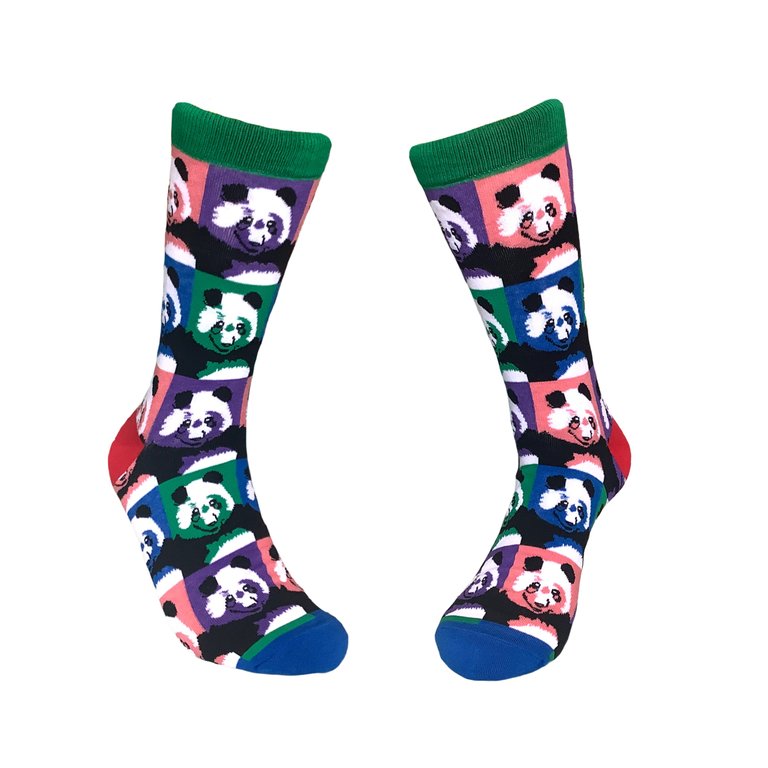 Pop Art Panda Pattern Socks - Multi
