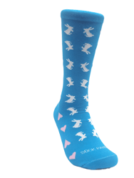 Rabbits And Hearts Patterned Socks (Adult Medium)