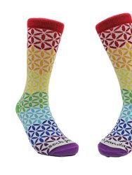 Rainbow Flower Pattern Socks - Rainbow