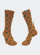 Rust Colored Rectangle Patterned Socks