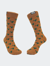 Rust Colored Rectangle Patterned Socks