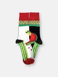 Skater Alien on a Half Pike Watermelon Socks for Men - White