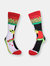 Skater Alien on a Half Pike Watermelon Socks for Men