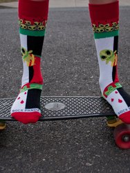 Skater Alien on a Half Pike Watermelon Socks for Men