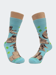 Sloths Performing Yoga Socks - Blue