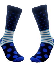Stripes and Dot Patterned Socks From the Sock Panda (Adult Medium) - Blue