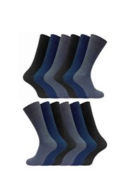 12 Pair Multipack Mens 100% Cotton Socks - BNG