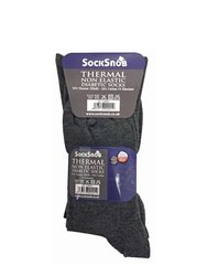 3 Pack Mens Non Elastic Thermal Diabetic Socks For Poor Circulation