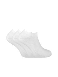 3 Pairs Mens Thick Cushioned Low Cut Ankle Thermal Trainer Socks - Cream