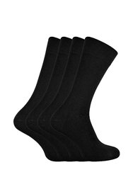 4 Pairs Bamboo Super Soft Suit Socks For Men & Women - Black