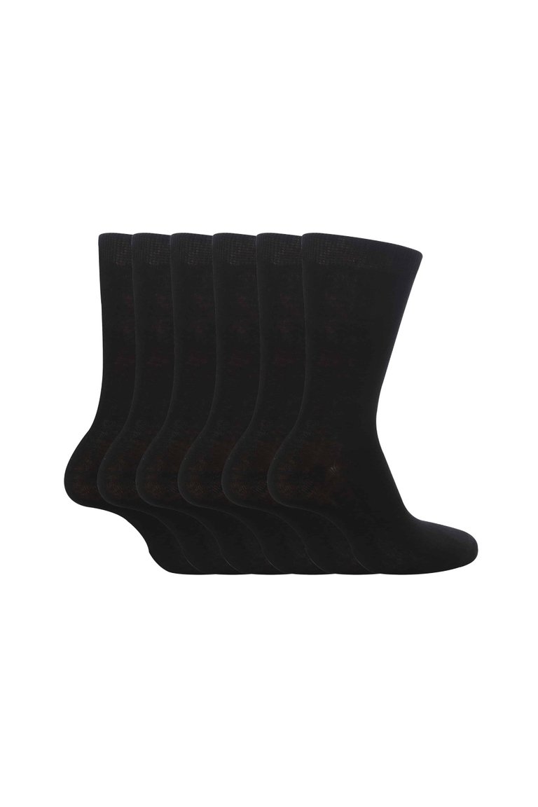 6 Pairs Girls & Boys Cotton School Socks - Black