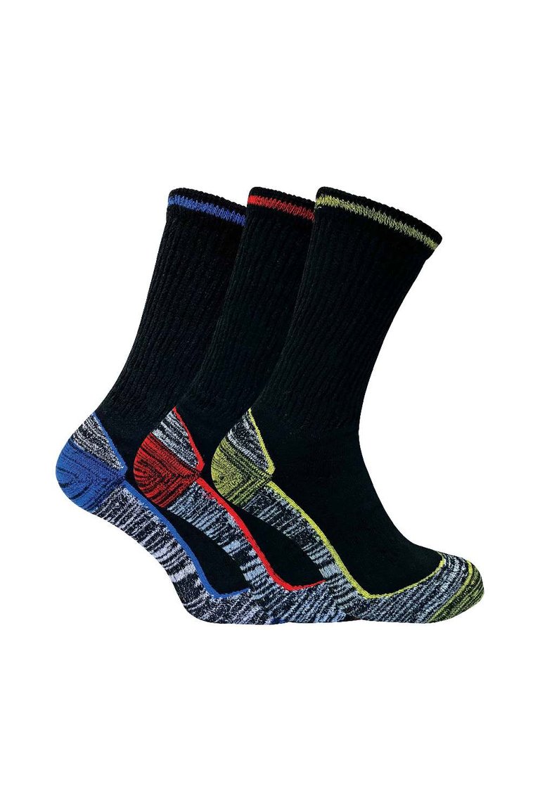 Mens Breathable Heavy Duty Bamboo Work Socks For Steel Toe Boots - Multicolour