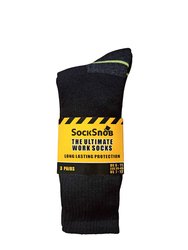 Mens Cushioned Crew Cotton Work Socks For Steel Toe Boots