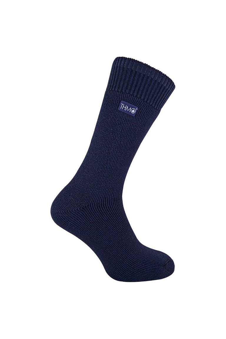 THMO - 1 Pair Mens Thick Fleece Lined Warm Thermal Socks For Winter - Navy