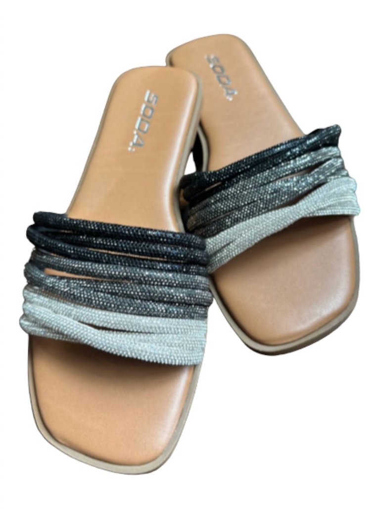 Little Bit Of Spice Slides Sandal In Black - Black