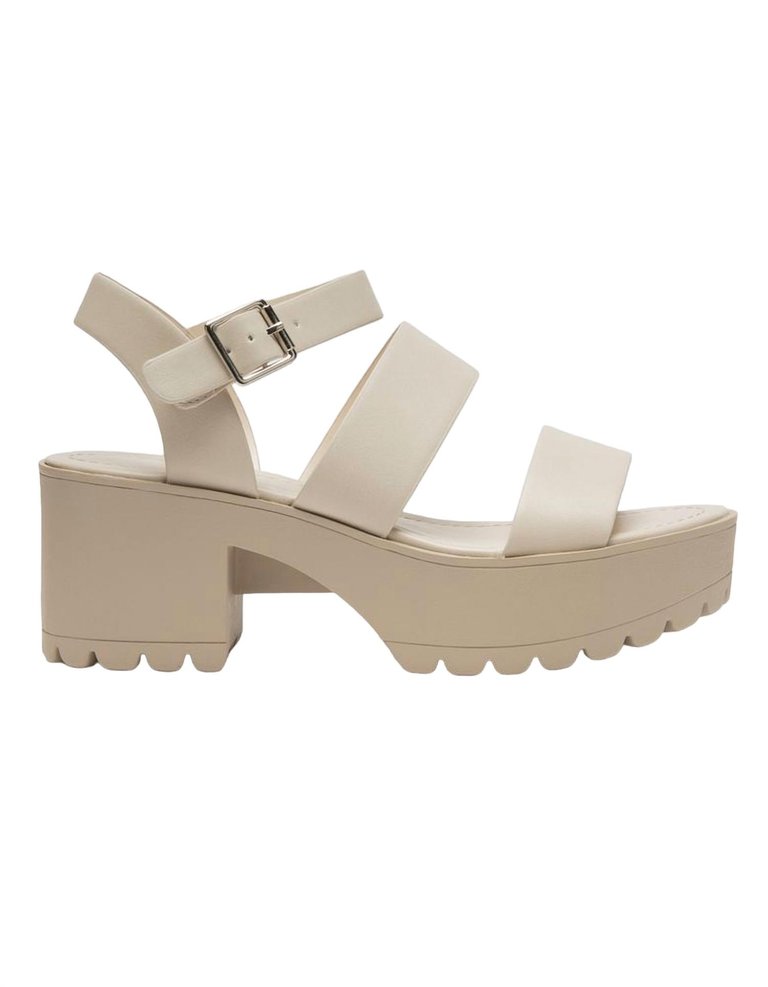 Open Toe Platform Sandals In Sand - Sand