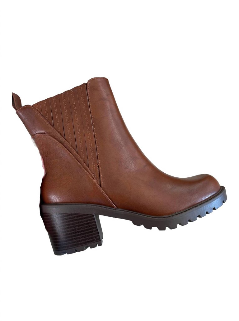 Stomp It Out Lug Sole Bootie In Brown - Brown