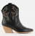 Women's Two Step Western Bootie In Black - Black