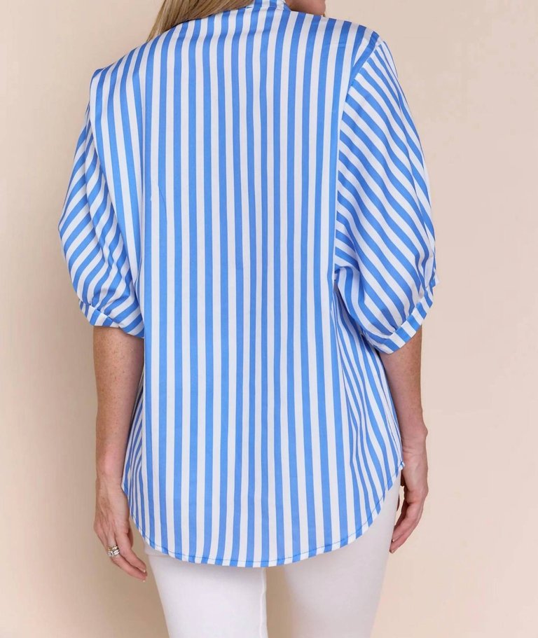 Adele Blouse In Blue Stripe